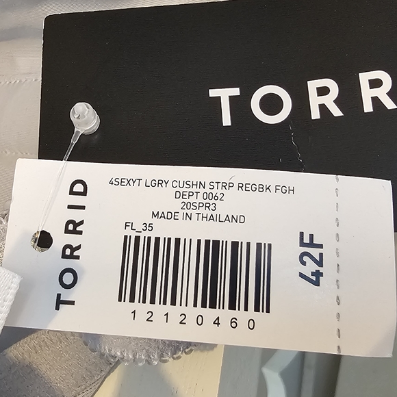 Torrid Sexy T Shirt bra sz 42F, light gray NWT - Picture 4 of 5